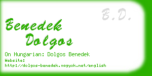 benedek dolgos business card